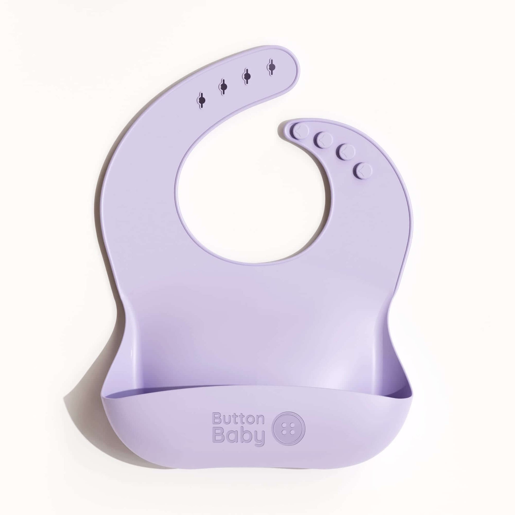 7 - Piece Silicone Baby Weaning Set – BPA - Free | Bowl, Plate, Cup, Cutlery & Bib - Lilac - Green Cheeks - 