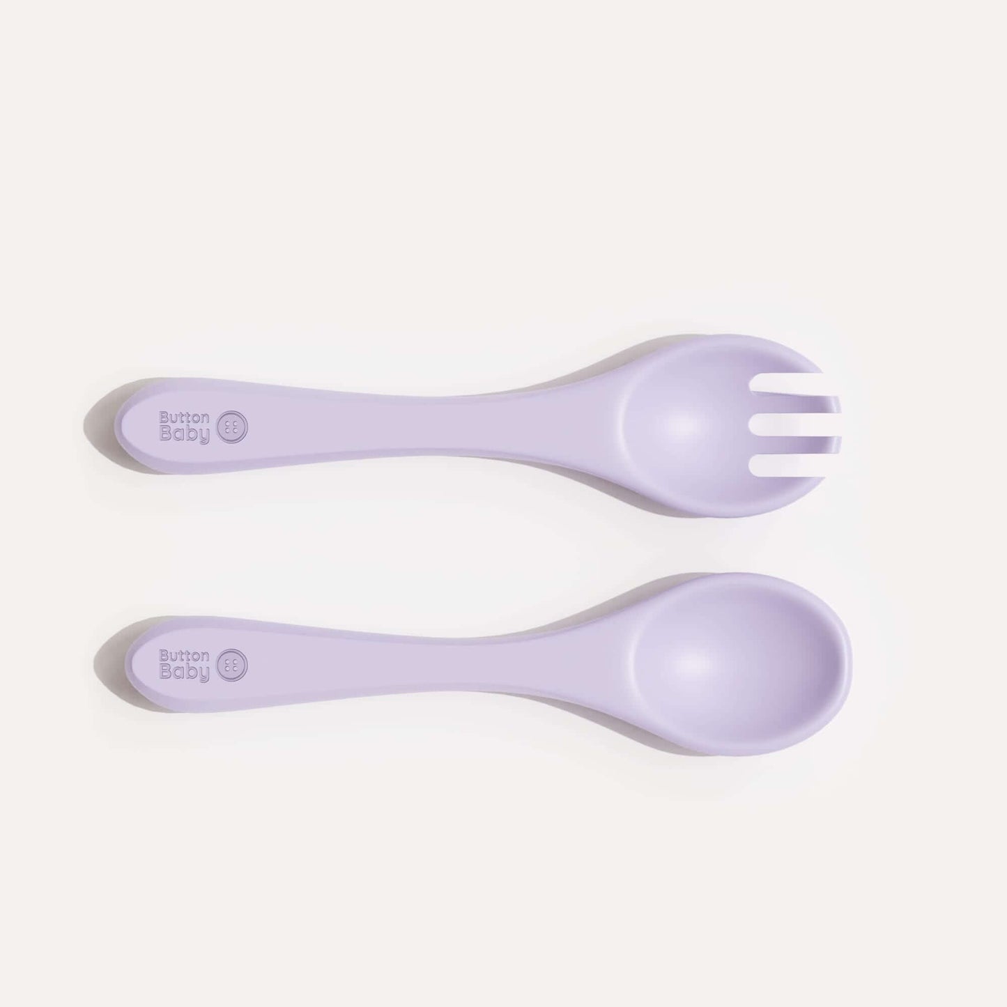 7 - Piece Silicone Baby Weaning Set – BPA - Free | Bowl, Plate, Cup, Cutlery & Bib - Lilac - Green Cheeks - 