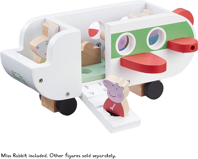Peppa Pig Wooden Aeroplane - Push Along Toy Vehicle