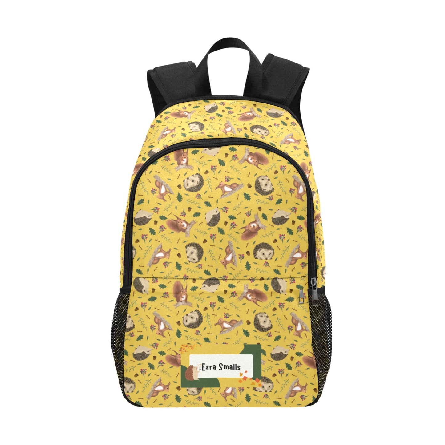 Personalised School Bag with Unique Patterns - Hedgehogs Autumn