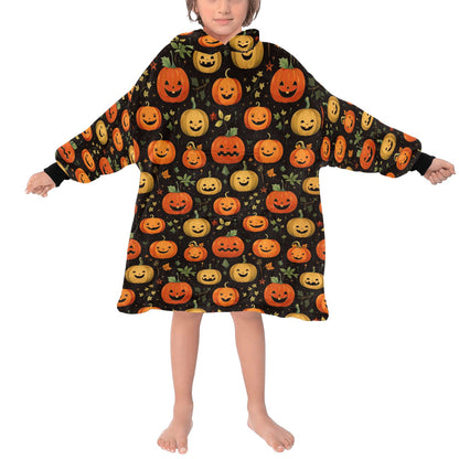 Jack O Pumpkin Halloween Family Hooded Blanket