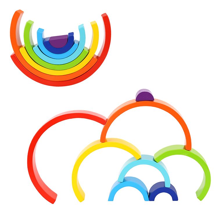 Wooden Rainbow Colourful Stacker Toy - by Tooky Toy