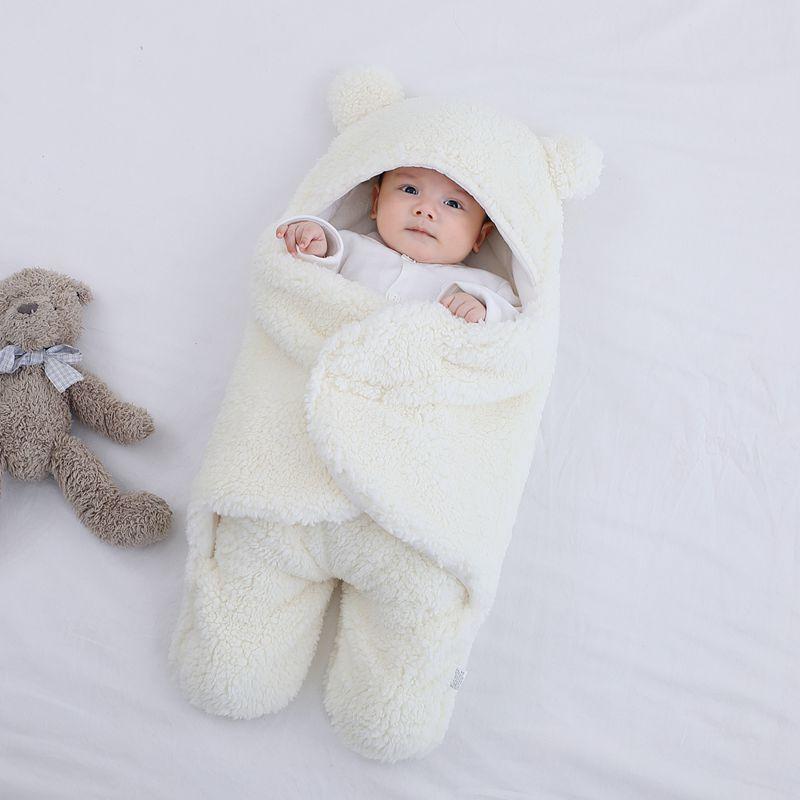 Warm & Cosy | Teddy Pram Suit Swaddle Wrap for Babies | 2 Sizes Newborn - 6 Months