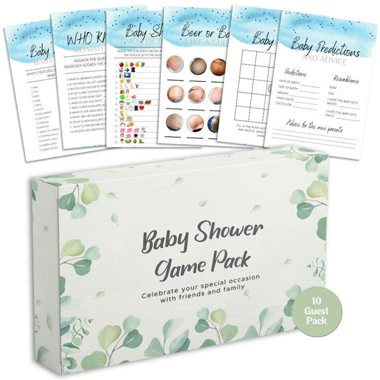 Baby Shower Game Pack for 10 Guests 