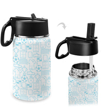 Load image into Gallery viewer, Kids Stainless Steel Water Bottle with Straw 350ml

