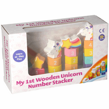 Indlæs billede til gallerivisning Classic My 1st Wooden Unicorn Number Stacker
