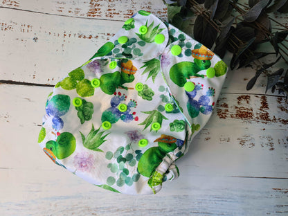 Chameleon Green Washable Nappy Cover