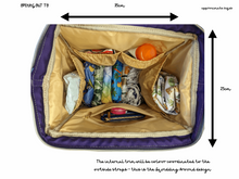 Load image into Gallery viewer, Blue Nautical Fishing Baby Changing Dimensions of Bag

