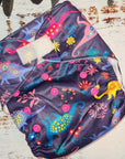 Green Cheeks Cloth Hemp Reusable Nappy in unisex dinosaur print