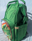 Wizard of Oz, Baby Changing Bag in Green Hand Drawn