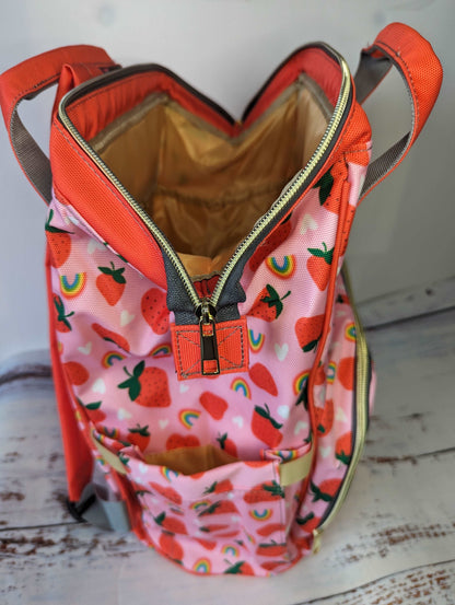 Pink & Fruity Multi-Function Baby Changing Backpack Bag