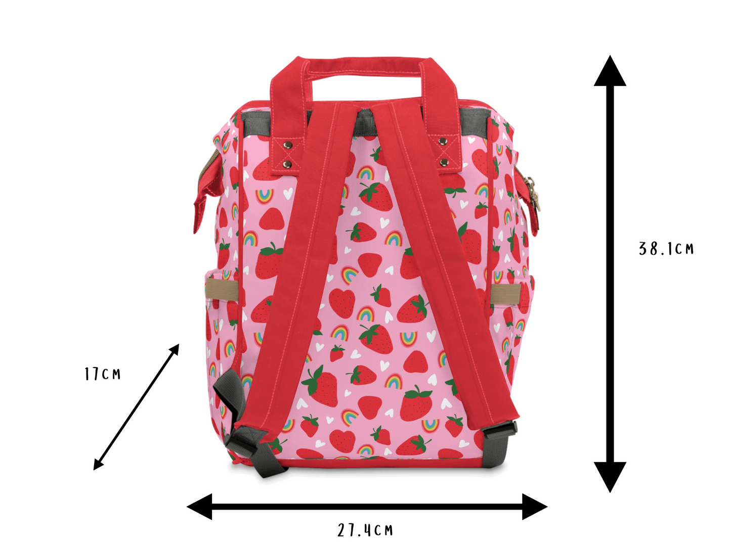 Pink & Fruity Multi-Function Baby Changing Backpack Bag