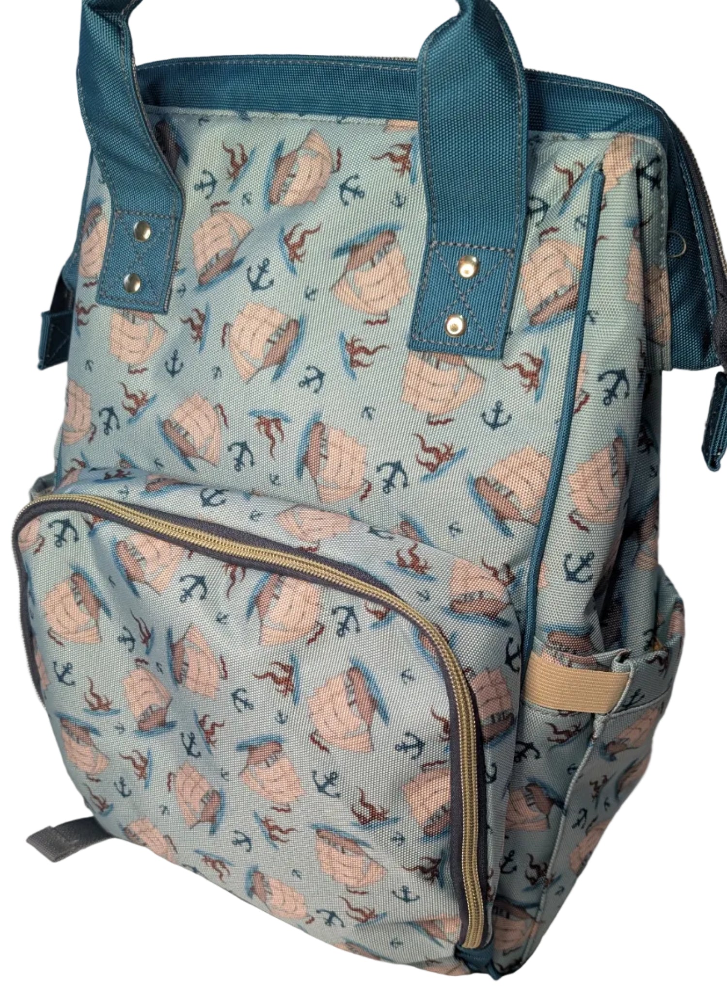 Backpack with a nautical pattern for parents