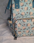 Backpack with a nautical pattern on a white background
