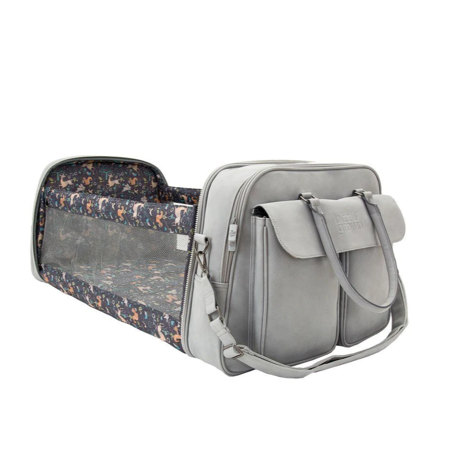 Grey Baby Change Bag with Cot