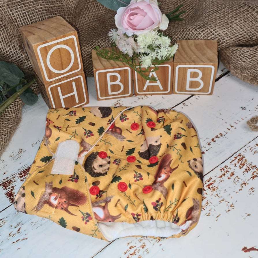 Green Cheeks Hedgehog Cloth Hemp Reusable Cloth Nappy