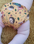 Hedgehog Cloth Nappy Mustard Green Cheeks