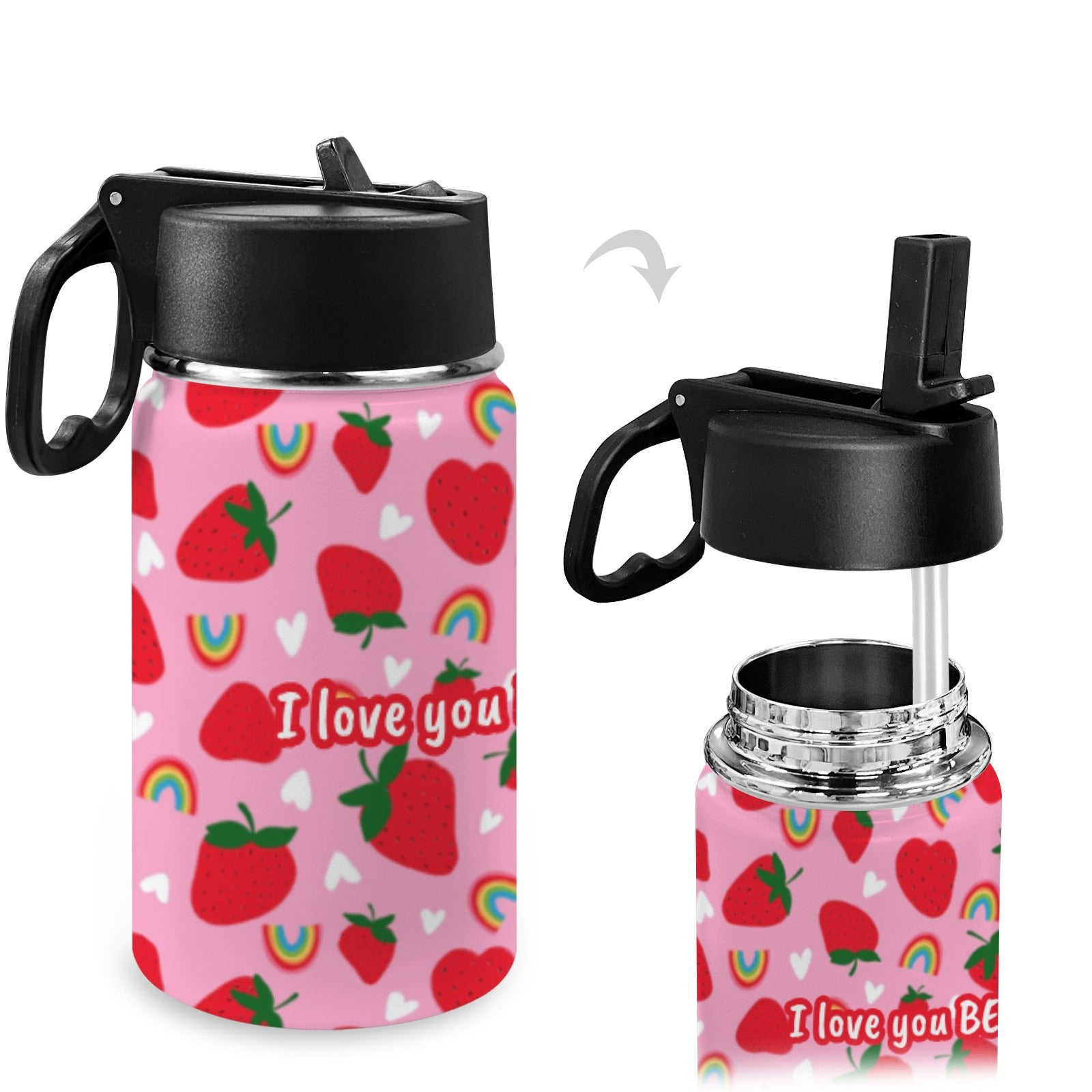 Valentines Day Gift IDeas for Kids - Water Bottles, Lunch Boxes, Pink, Cute,m Strawberry, Fruit