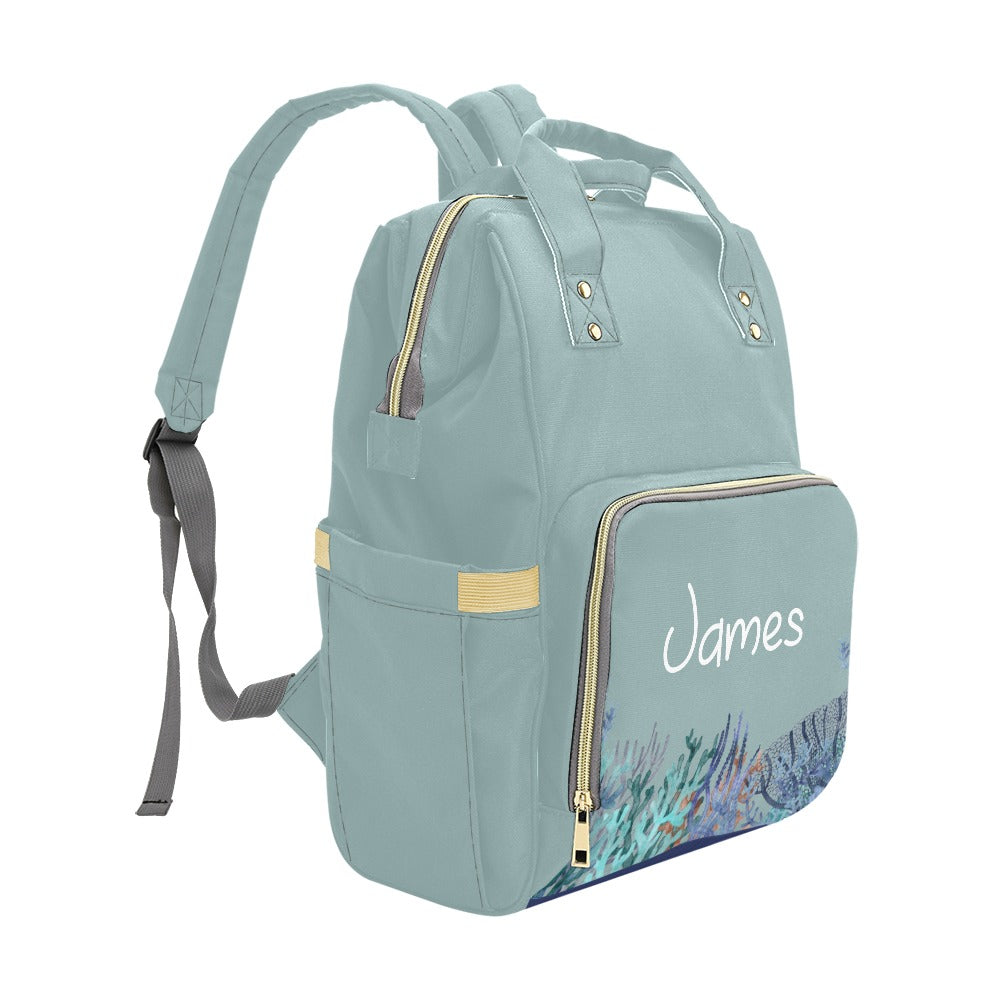 Personalised Customised Multi Function Diaper Backpack Nappy Bag R Green Cheeks