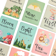 Load image into Gallery viewer, Baby Shower Gift of Milestone Cards Close Up
