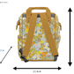 Floral Baby Changing backpack bag yellow mustard butterfly