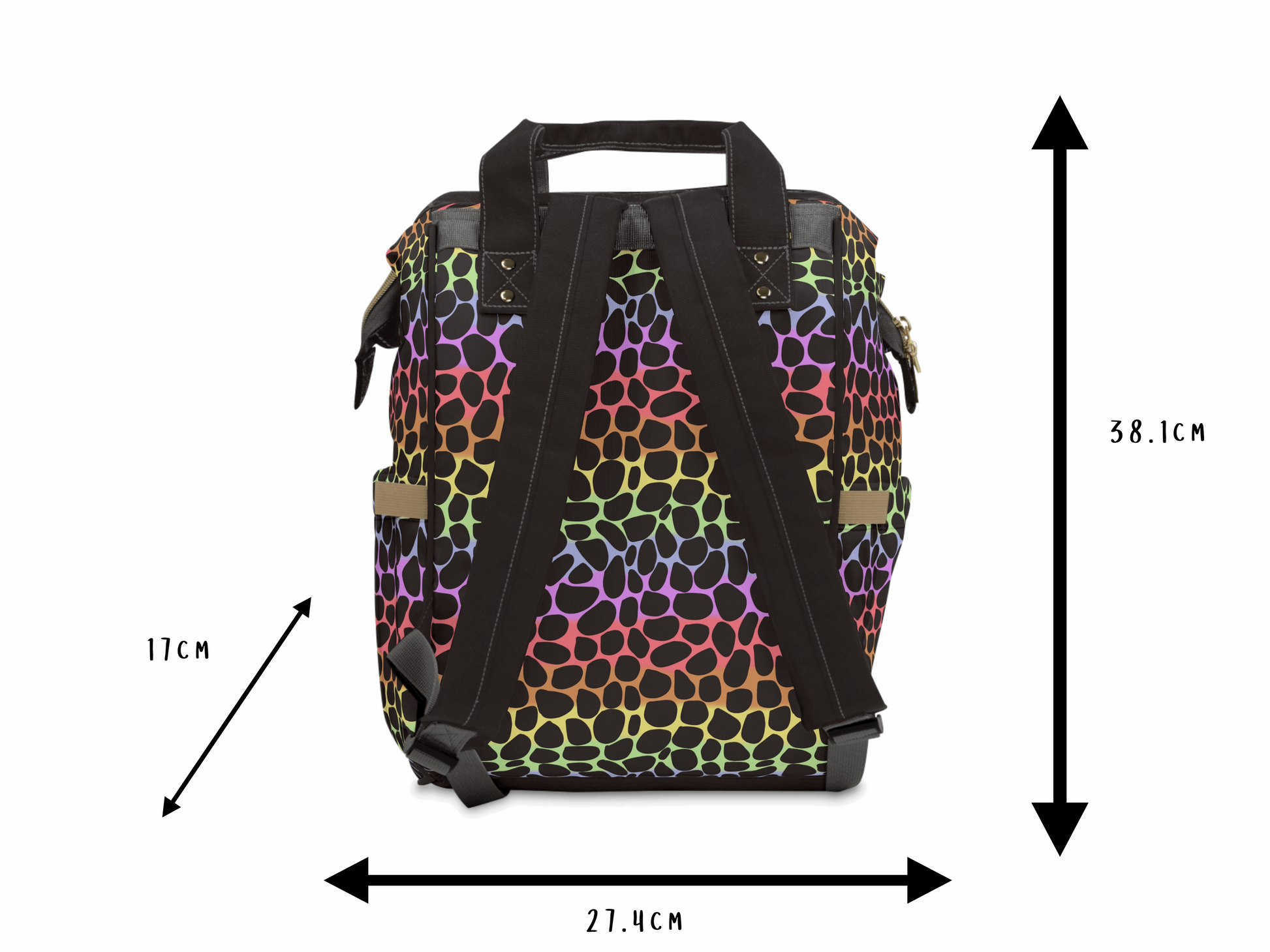 Rainbow Animal Print Baby Changing Bag Rucksack