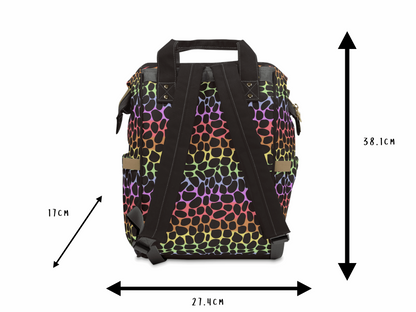 Rainbow Animal Print Baby Changing Bag Rucksack