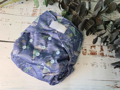 Nautical Reusable Cloth Nappy Wrap