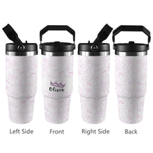 Carica l&#39;immagine nel visualizzatore di Gallery, Personalised 30oz football tumbler gift for kids and adults in pink, green, and blue
