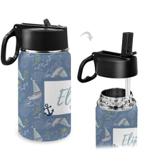 Load image into Gallery viewer, Personalised Stainless Steel Water Bottle with Handle - Nautical Boats

