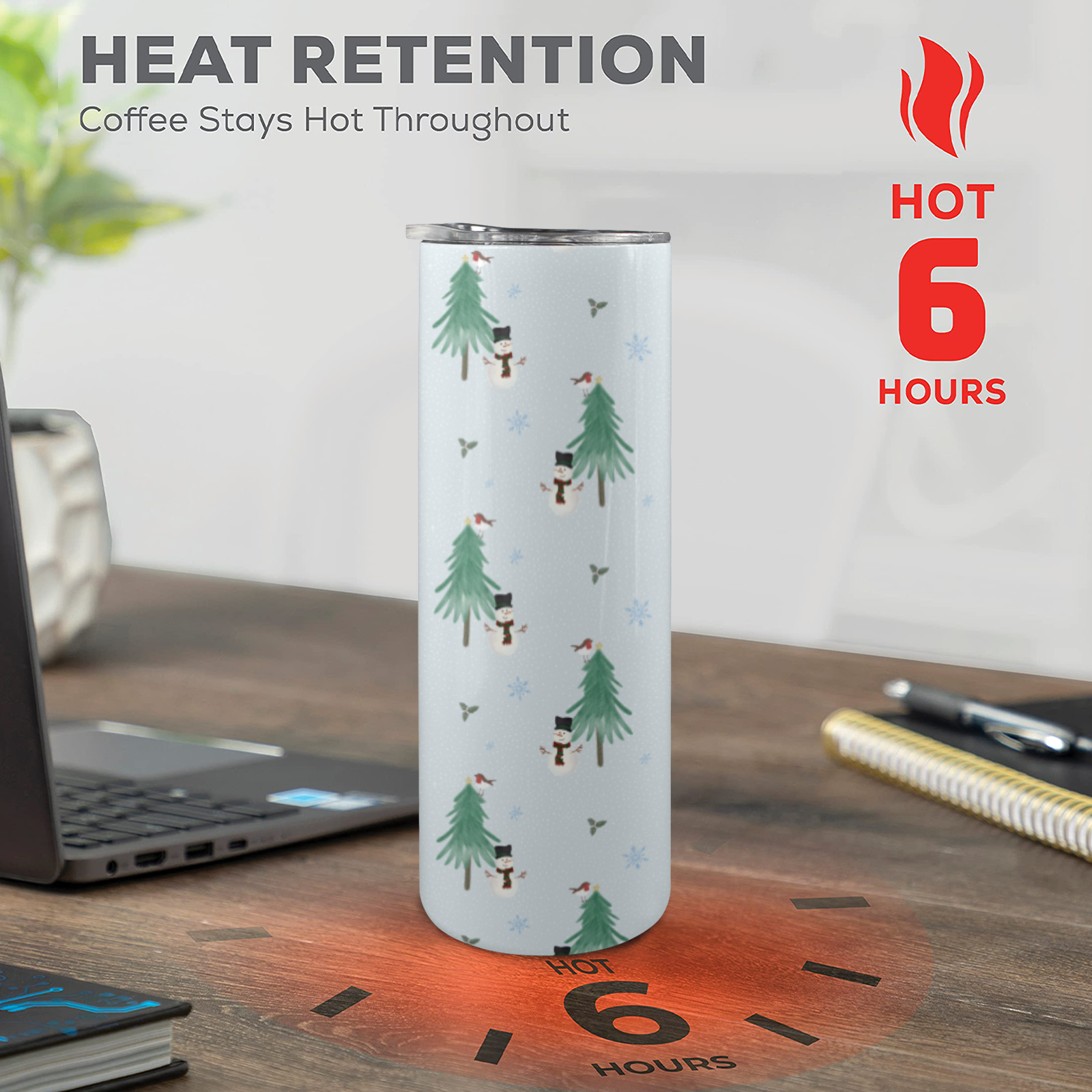 Snowman Heat Retention Stainless Steel Coffee Cup
