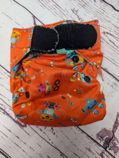 Tots Bots All In One Orange Cloth Nappy Robots