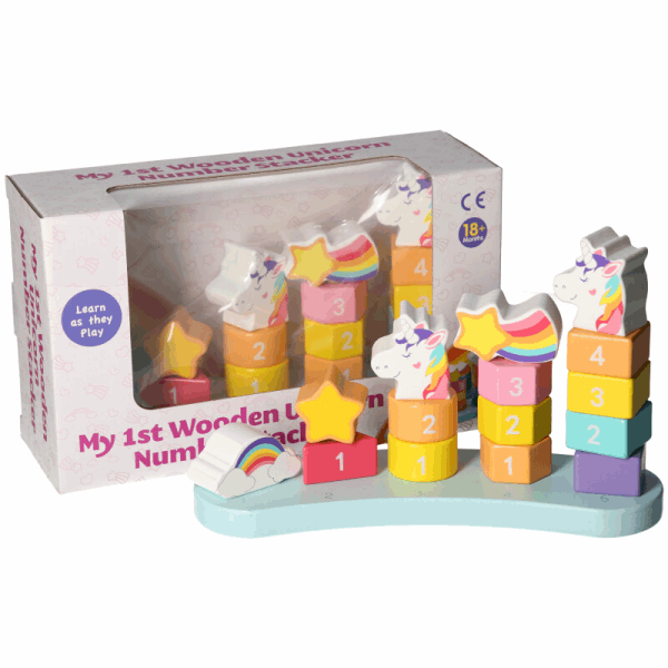 Classic My 1st Wooden Unicorn Number Stacker