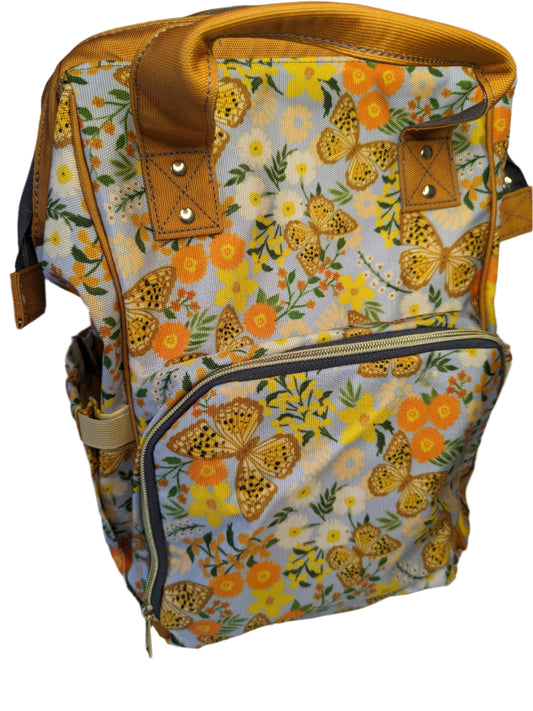 Butterfly Baby Changing Bag in Yellow & Orange