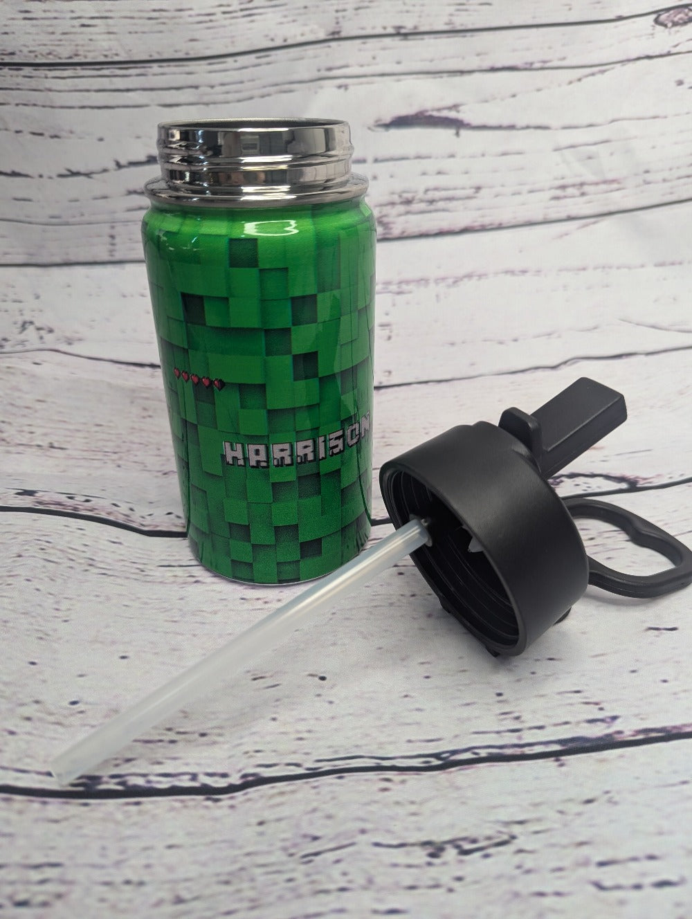 Personalised Stainl - Minecraftess Steel Water Bottle with Handle