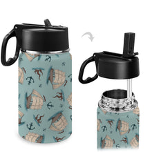 Load image into Gallery viewer, Nautical Pirate Kids Water Bottle 
