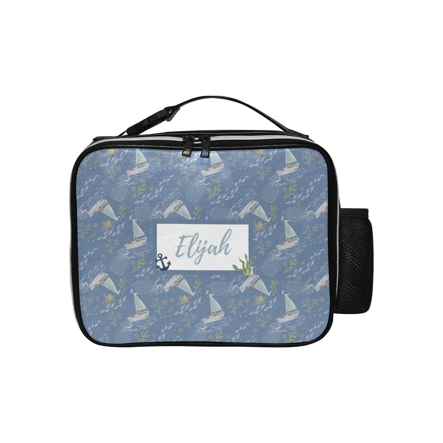 Personalised Insulated Lunch Bag with Child's Name - Nautical Boating