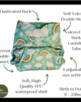 All In Two Part Reusable Cloth Nappies – Eco - Friendly & Ultra - Absorbent - Green Cheeks - cloth nappy