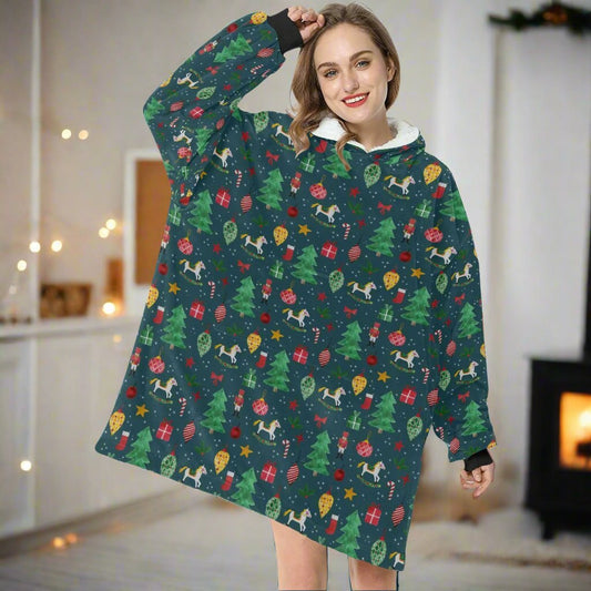 And So This Is Christmas - Hooded Blanket - Green Cheeks - Blanket
