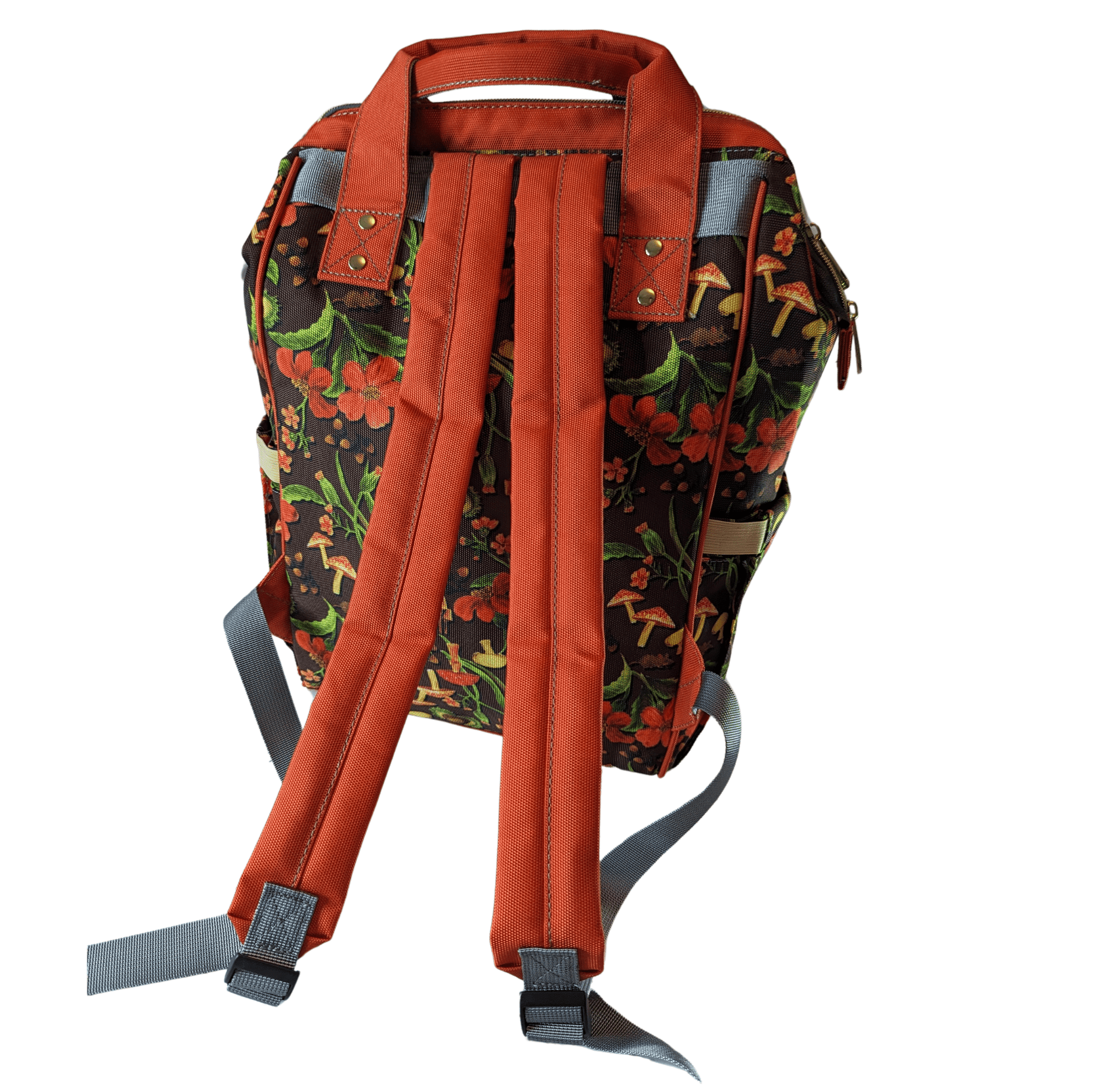 Autumn Mushrooms Baby Nappy Bag - S(Mush)y - Green Cheeks - Diaper Bag