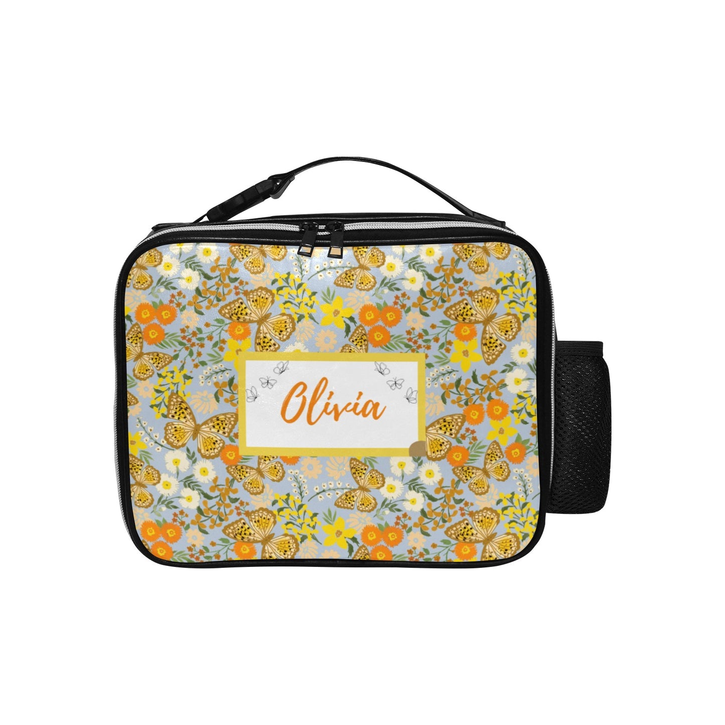 Personalised Insulated Lunch Bag with Child's Name - Retro Butterfly