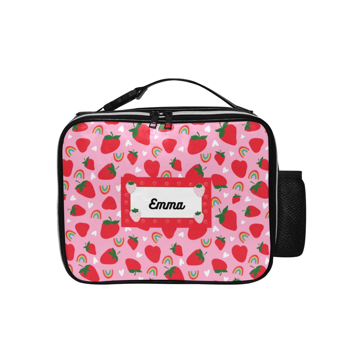 Personalised Insulated Lunch Bag with Child's Name - Strawberry Fruit