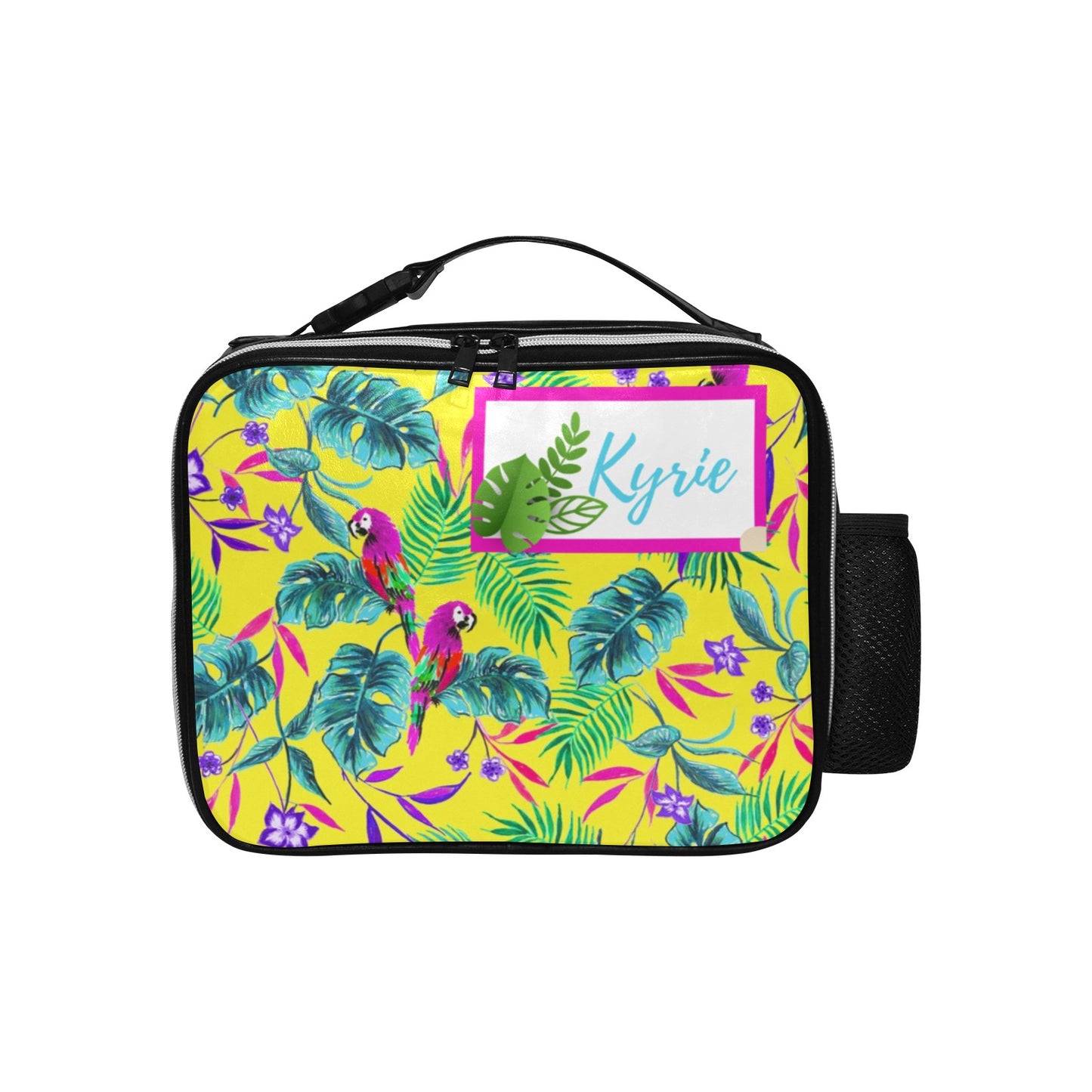 Personalised Insulated Lunch Bag with Child's Name - Tropical Parrot