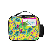 Load image into Gallery viewer, Personalised Insulated Lunch Bag with Child&#39;s Name - Tropical Parrot
