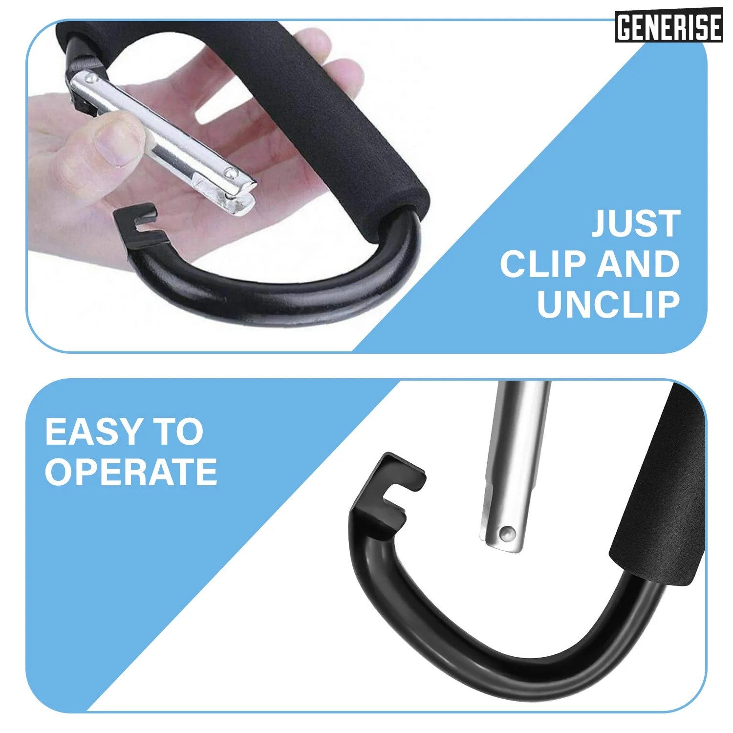 Baby Bag - Buggy Pram Clip - 10kg Load Capacity - Green Cheeks - Stroller Accessories