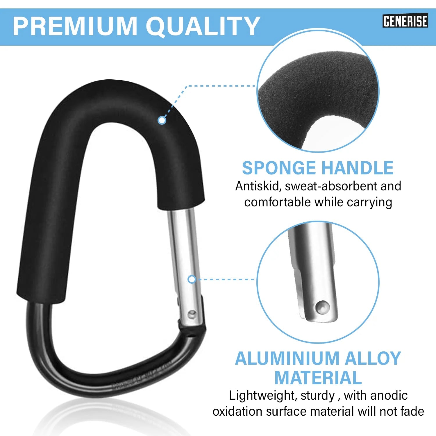 Baby Bag - Buggy Pram Clip - 10kg Load Capacity - Green Cheeks - Stroller Accessories