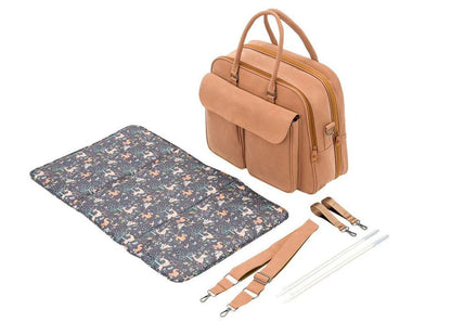 Baby Travel Crib Changing Bag - Vegan Leather Porcini - Pod® - Green Cheeks - Changing Bag