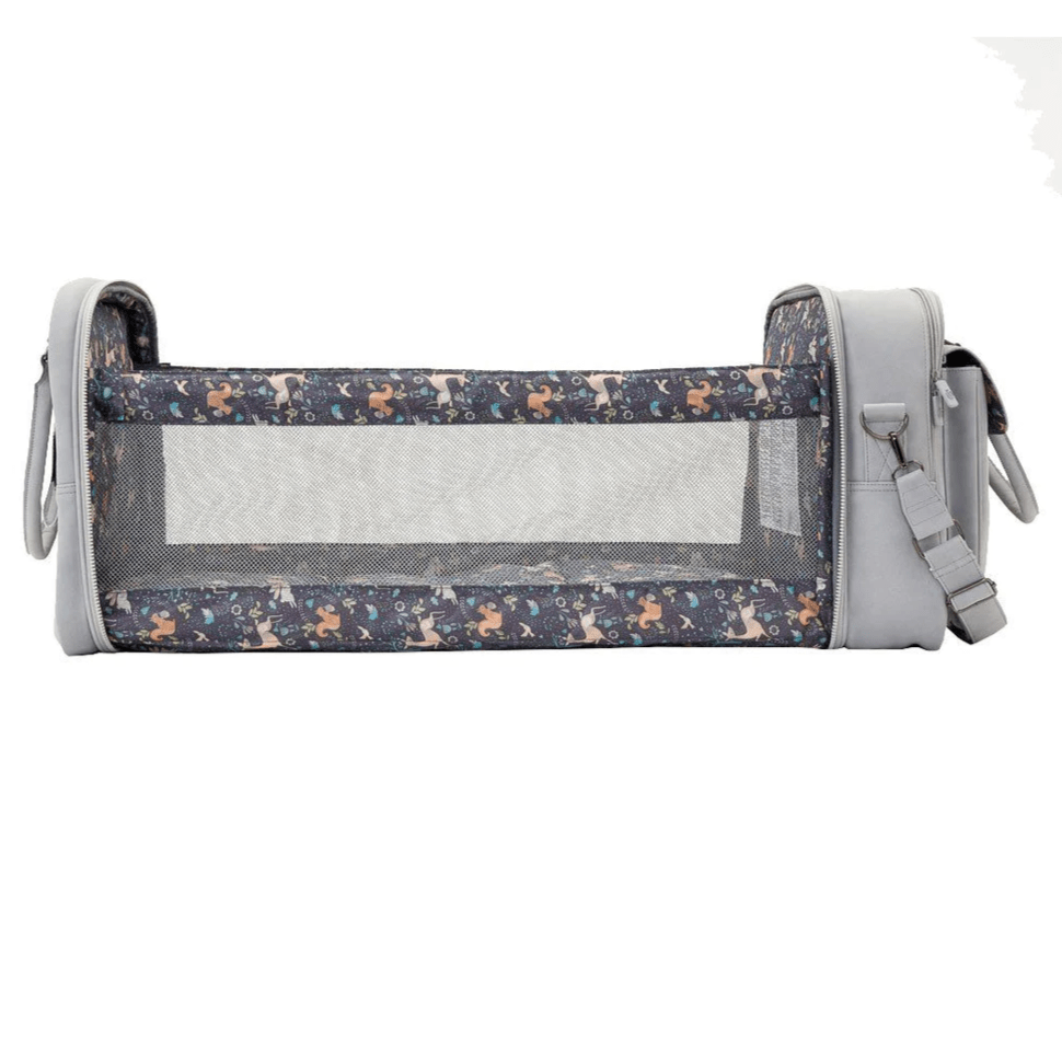 Baby Travel Crib Changing Bag - Vegan Leather Whisper Grey - Pod® - Green Cheeks - Changing Bag