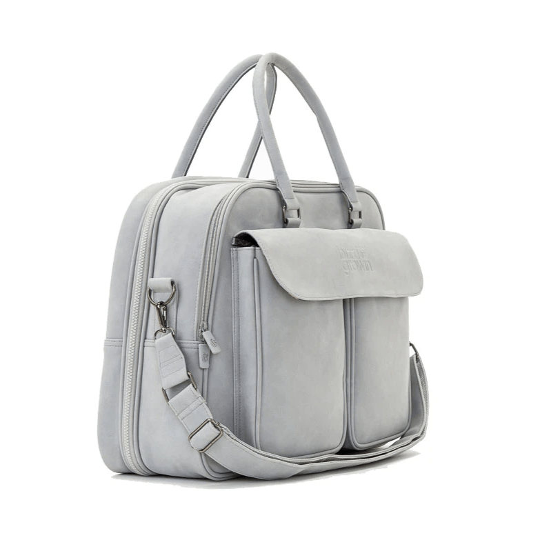 Baby Travel Crib Changing Bag - Vegan Leather Whisper Grey - Pod® - Green Cheeks - Changing Bag