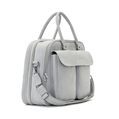 Baby Travel Crib Changing Bag - Vegan Leather Whisper Grey - Pod® - Green Cheeks - Changing Bag